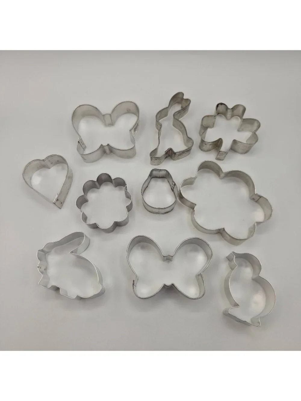 Vtg Cookie Cutters Butterfly Rabbit Clover Heart Spring Shapes Wilton Set of 10